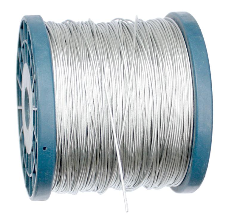 5 m Drahtseil Stahlseil Seil Draht Mittelweich - Größe:  2,0 mm