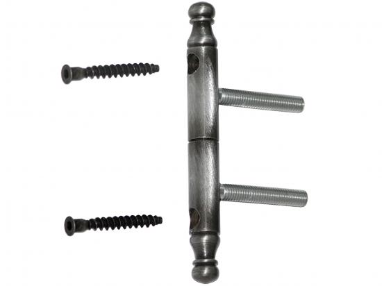 Einbohrbänder Haustürbänder Türbänder mit Zierkopf 14 mm mit Kugel Satina 