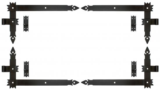 4 Winkelband Winkelbänder Türbänder Türband 600 x 340 x 50 + Kloben Schwarz